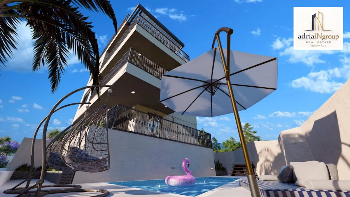 Okrug Gornji, PENTHOUSE 120m od mora / POGLED / čitaj opis