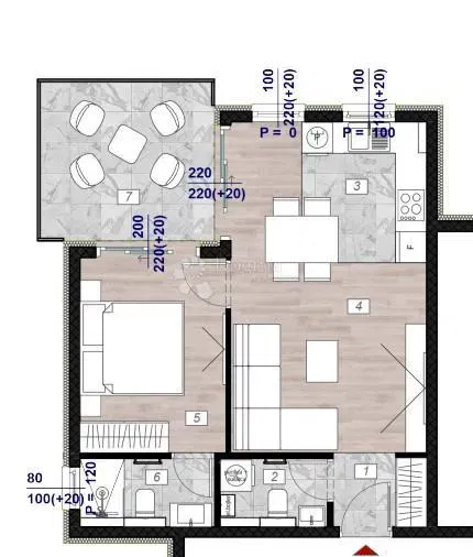 Flat Povljana, 62,56m2 – 2