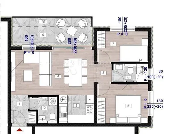 Lakás Povljana, 62,56m2 – 3
