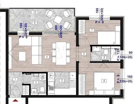 Flat Povljana, 62,56m2 – 2