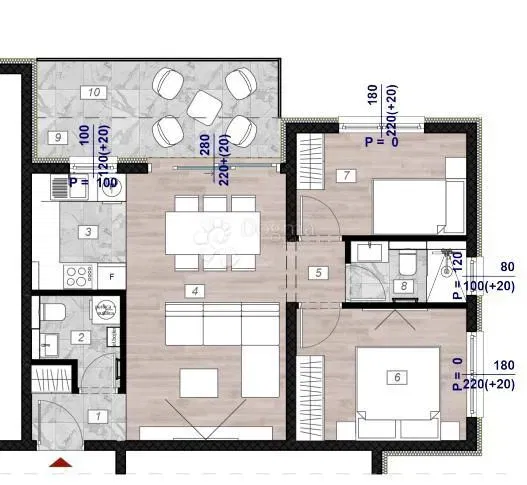Flat Povljana, 62,56m2 – 2