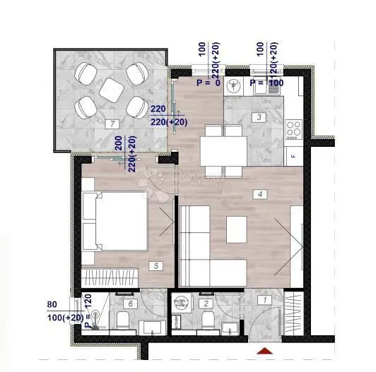 Lakás Povljana, 62,56m2 – 2