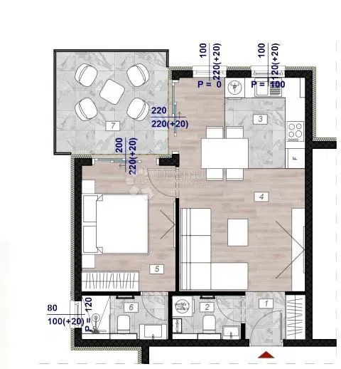 Allogio Povljana, 62,56m2 – 2