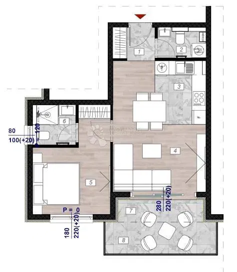 Allogio Povljana, 62,56m2 – 2