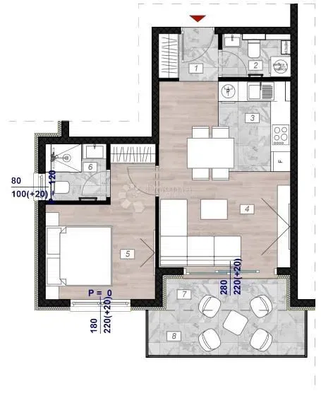 Allogio Povljana, 62,56m2 – 2