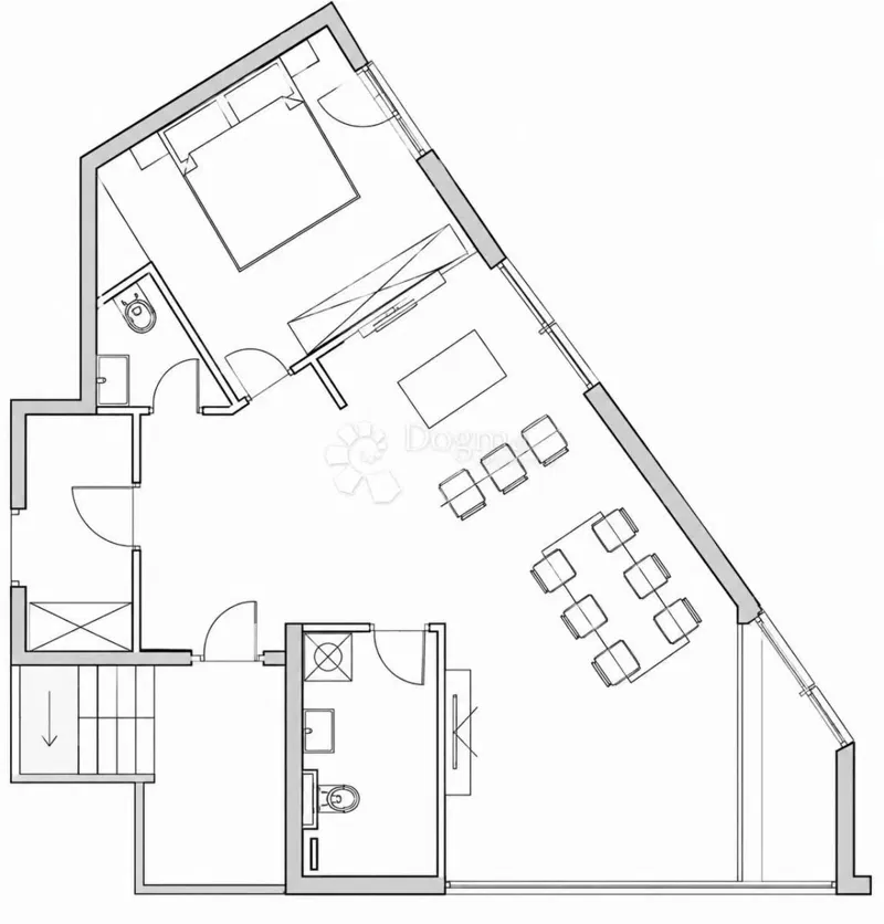 Allogio Okrug Gornji, Okrug, 59,74m2 – 2