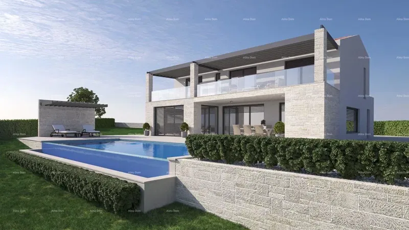 For Sale Building Land with House Project and Pool – Vrh, Kastel, Buje – 3