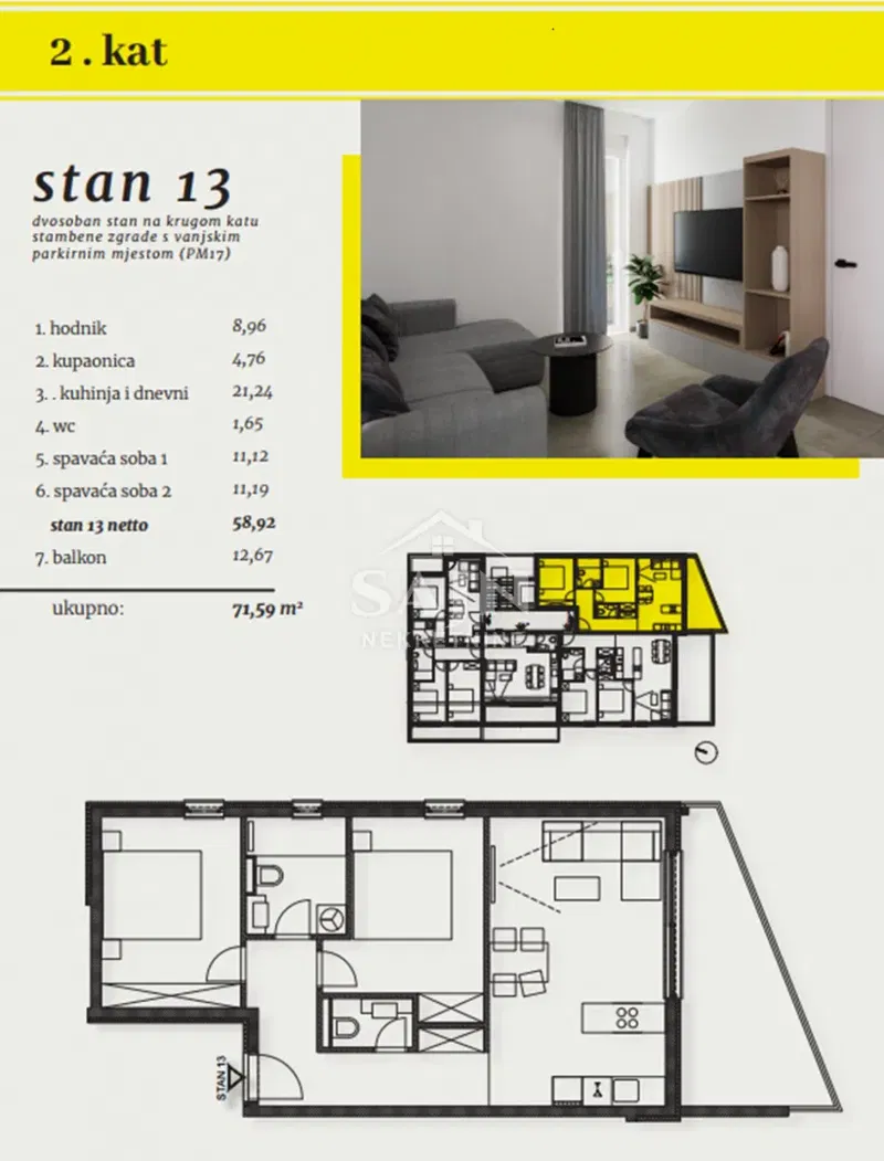 Okrug/Two-Bedroom Apartment on the 2nd Floor S13 – 2