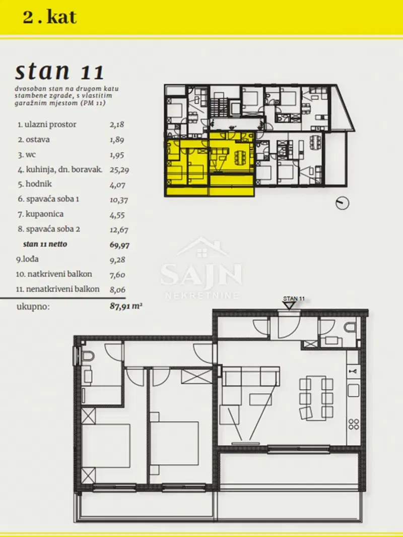 Okrug/Dwupokojowe mieszkanie na drugim piętrze S11 – 2