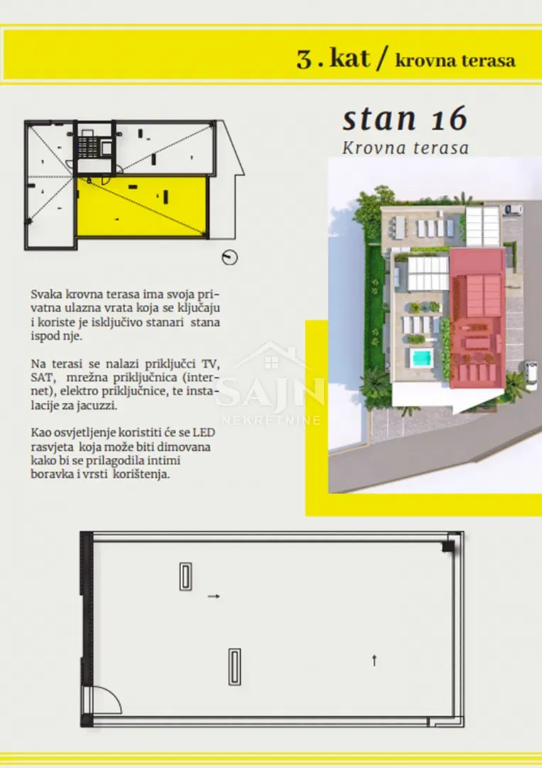 Okrug/Two-Bedroom Apartment with Rooftop Terrace S16 – 3