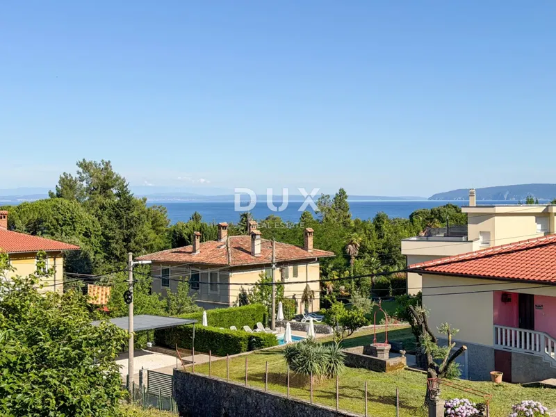 OPATIJA, LOVRAN - Samostojeća kuća i zemljište 1250m2 s pogledom na more samo 300m od centra