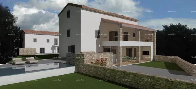 Kamena kuća za renovaciju s projektom, Kanfanar!