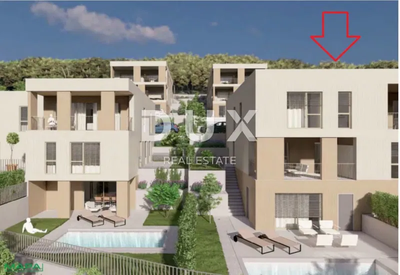 RIJEKA, KOSTRENA - Exkluzív kétszintes apartman 164,90 m2, új épületben, gyönyörű kilátással a tengerre és úszómedencével + kerttel 182,60 m2 - S2-D – 2