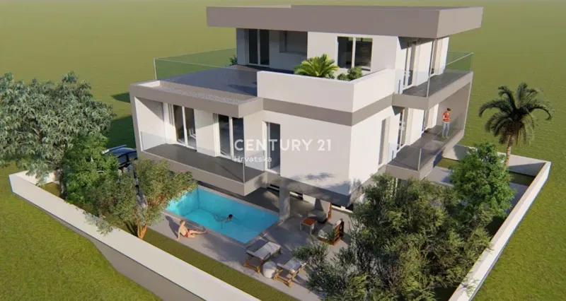 Sukošan - Vila sa bazenom - novogradnja sa pogledom na more