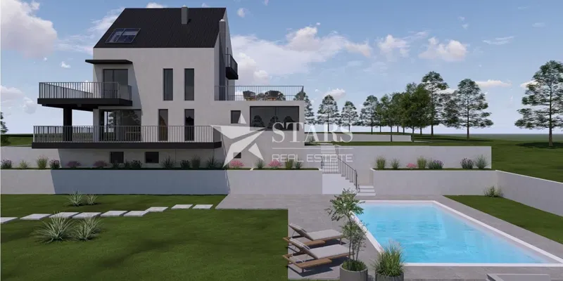 Gorski kotar, Mrkopalj - Projekt luksuzne kuće za odmor s bazenom na parceli od 3.097 m²