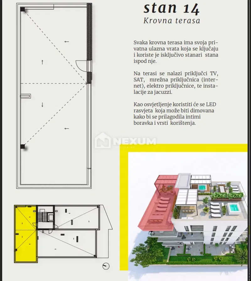Penthouse with Private Rooftop Terrace and Garage – Okrug Gornji, 400 m from the Sea – 3