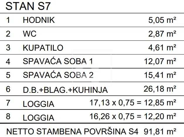 Flat Novigrad, 123,63m2 – 3