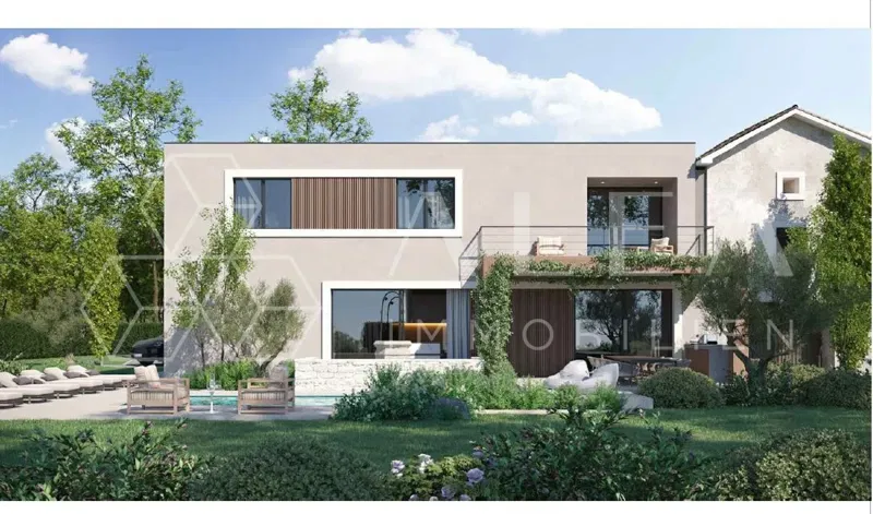 LABIN, KÖRNYÉKE! Családi ház 2 apartmannal és engedéllyel új épületre medencével – 2