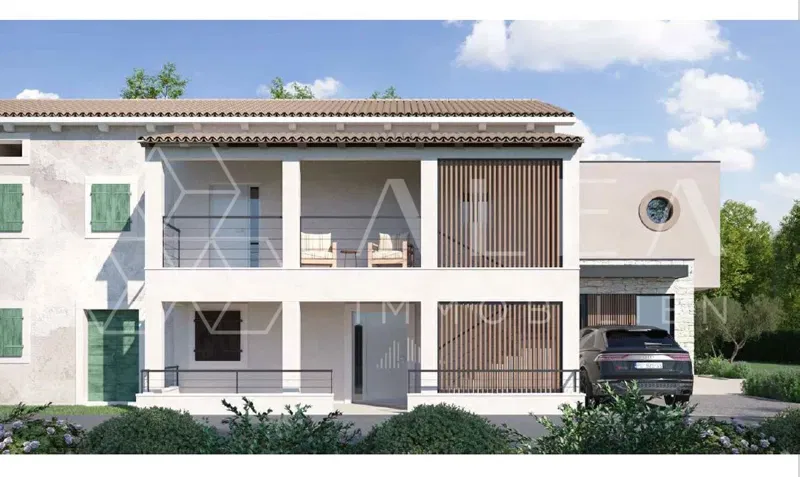 LABIN, KÖRNYÉKE! Családi ház 2 apartmannal és engedéllyel új épületre medencével – 3