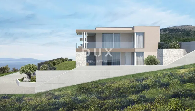 ISTRIA, LABIN - Działka z pozwoleniem na budowę i widokiem na morze - projekt na 4 apartamenty – 2