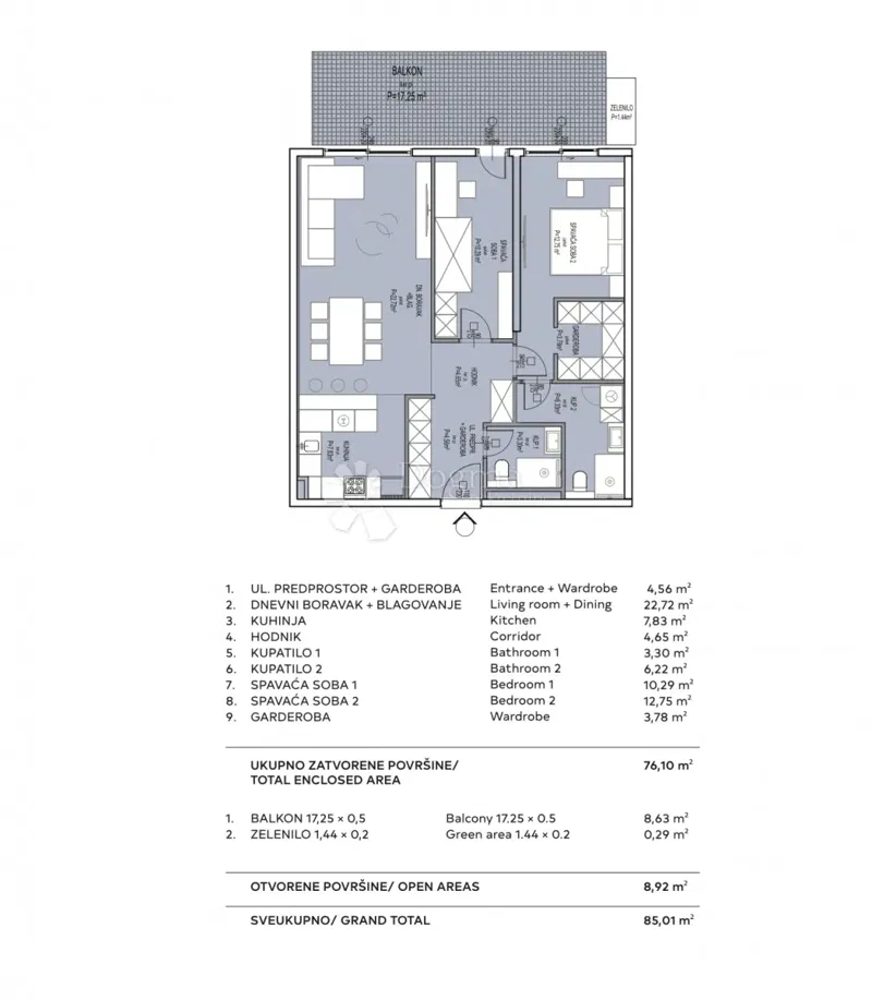 Flat Duilovo, Split, 107,55m2 – 3