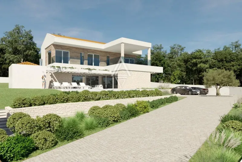 Isztria, Kaštelir: Dizájner kővilla teraszokkal – 2