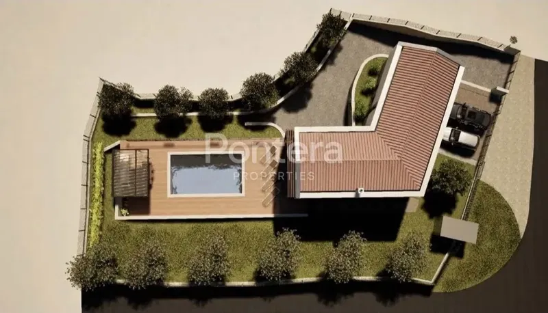 ISZTRIA, HUM, Építési telek 848 m² építési engedéllyel - beépíthető – 2