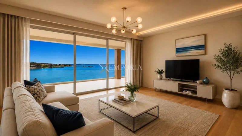 Privlaka – attico con ampia terrazza sul tetto, 1ª linea sul mare – 3