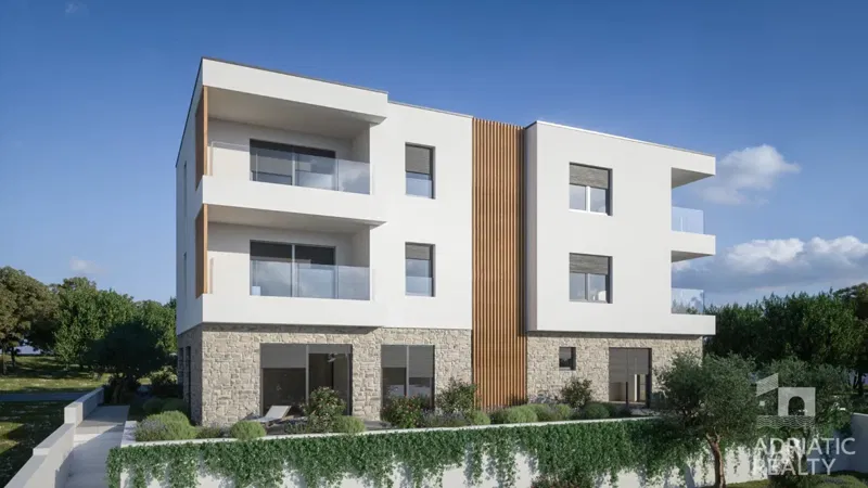 Brodarica, dvosobni apartman, 30 m od plaže, pogled na more