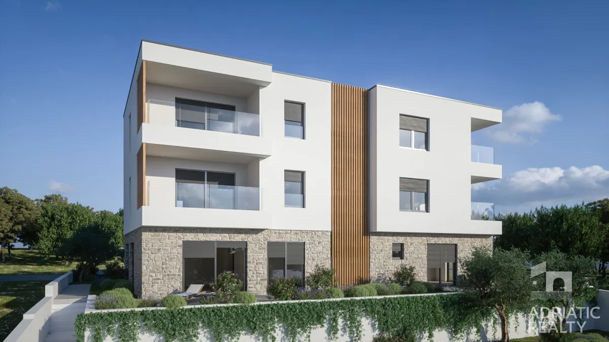 Brodarica, dvosobni apartman, 30 m od plaže, pogled na more