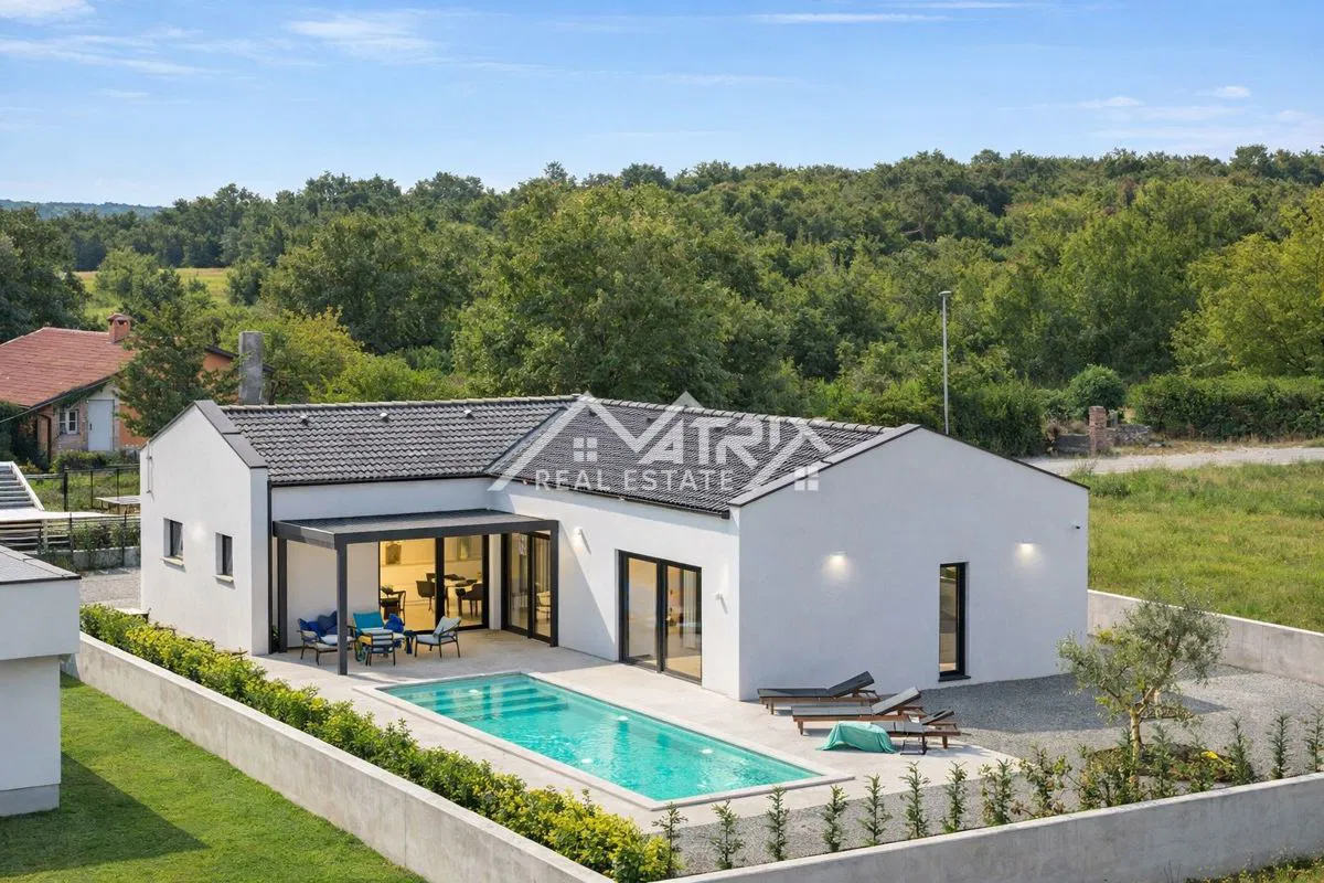 Središnja Istra - Moderna prizemnica s bazenom, novogradnja