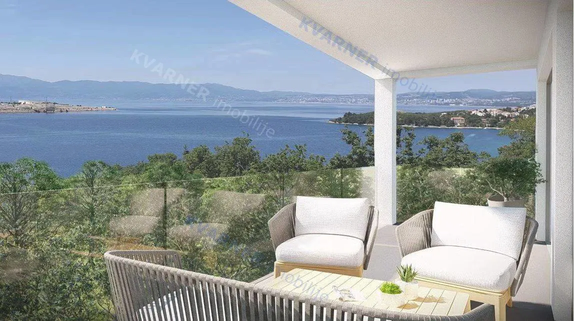 Omišalj - Apartman u novogradnji, 60 m od mora