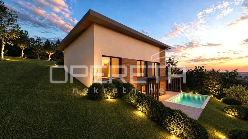 FOR SALE, ATTRACTIVE BUILDING LAND WITH CONCEPTUAL PROJECT AND BUILDING PERMIT FOR THE CONSTRUCTION OF A HOUSE/VILLA WITH A POOL, LUKA - VELIKO TRGOVIŠĆE, 5,642 m2 – 3