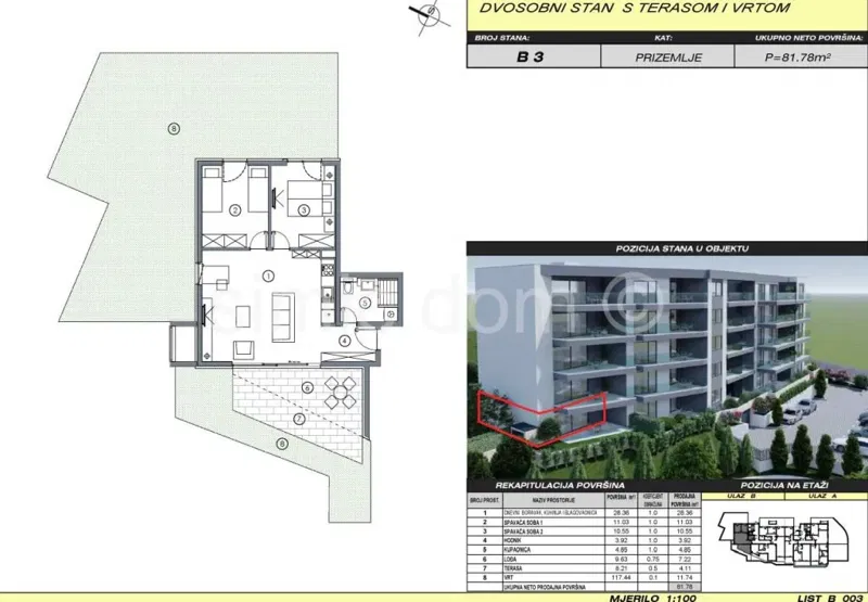 Two-bedroom apartment with garden, Makarska – 2