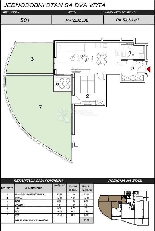 Квартира Živogošće, Podgora, 59,60m2 – 3