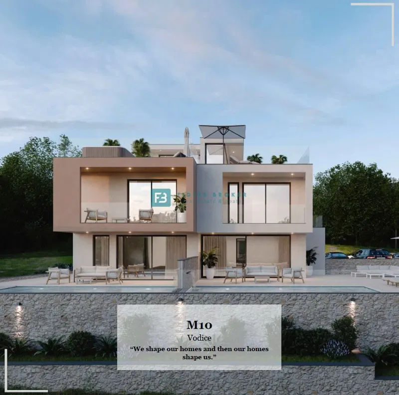 VODICE, novi projekt, luksuzna dvojna kuća, pogled na more, bazen, krovna terasa – 2