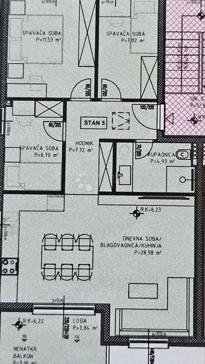 Lakás Kaštel Lukšić, Kaštela, 93,78m2 – 3