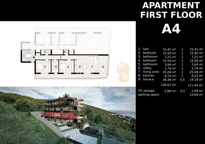 IČIĆI | Exclusive apartment on the first floor of a modern new building with a sea view – 2