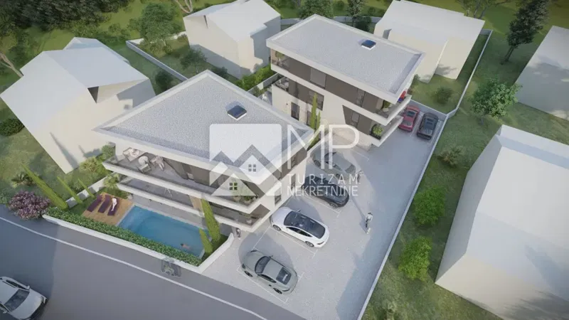 MEDULIN – NOVOGRADNJA | Stan B1 u prizemlju, 2SS+DB, privatni vrt 130 m², garaža i spremište