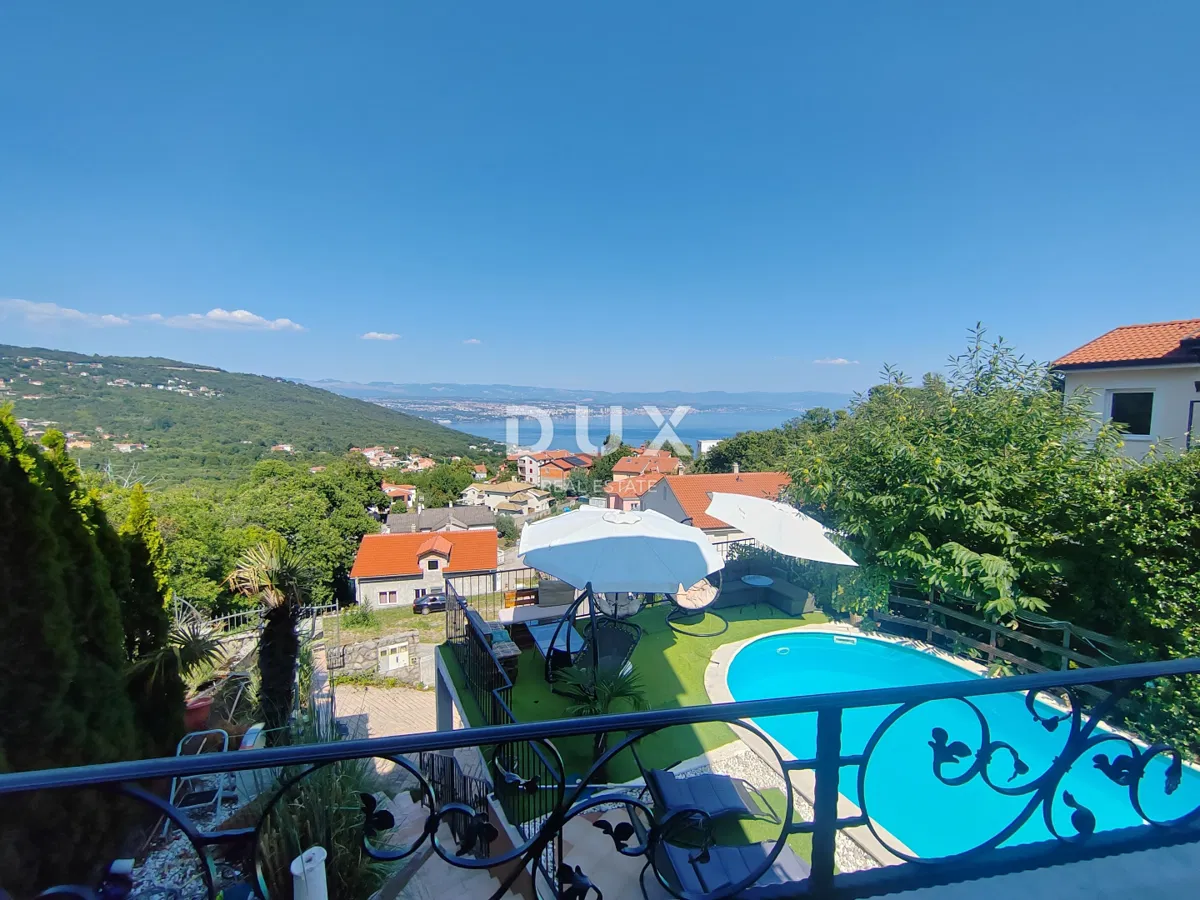 LOVRAN - piękny luksusowy bliźniak z basenem i panoramicznym widokiem na morze