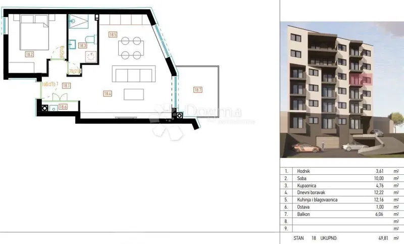 Allogio Retfala, Osijek, 49,81m2 – 3