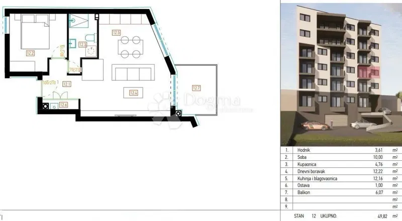 Allogio Retfala, Osijek, 49,82m2 – 3