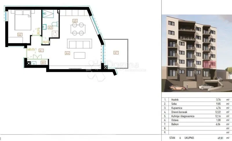 Allogio Retfala, Osijek, 49,81m2 – 2