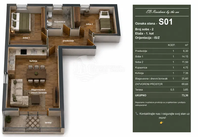 Trogir– Moderan stambeni projekt 150m od mora – 2