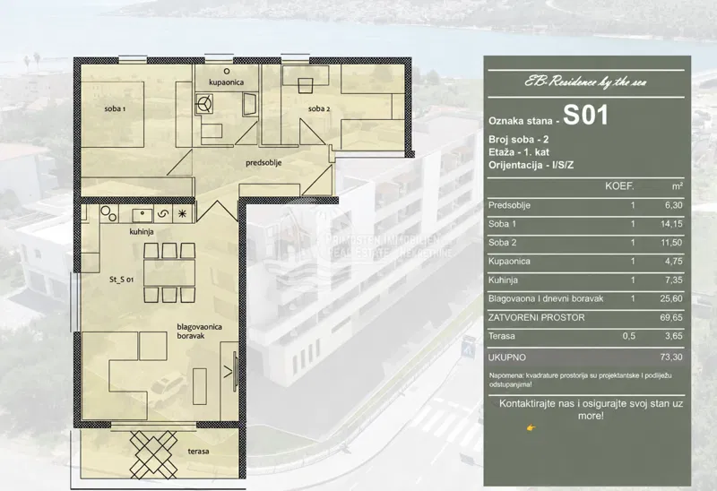 Trogir– Moderan stambeni projekt 150m od mora – 3