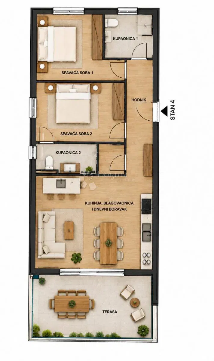 Flat Okrug Gornji, Okrug, 153,32m2 – 3