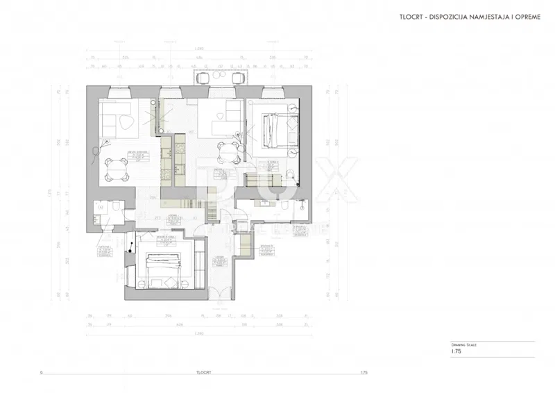 Rijeka, center, 4-room apartment, 98.50 m2, 2 residential units – 3