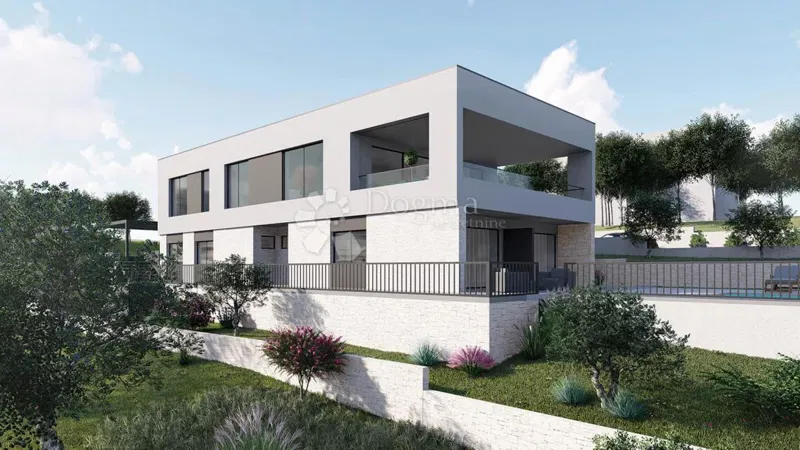Zona Labin - Terreno con vista mare, costruzione iniziata – 2