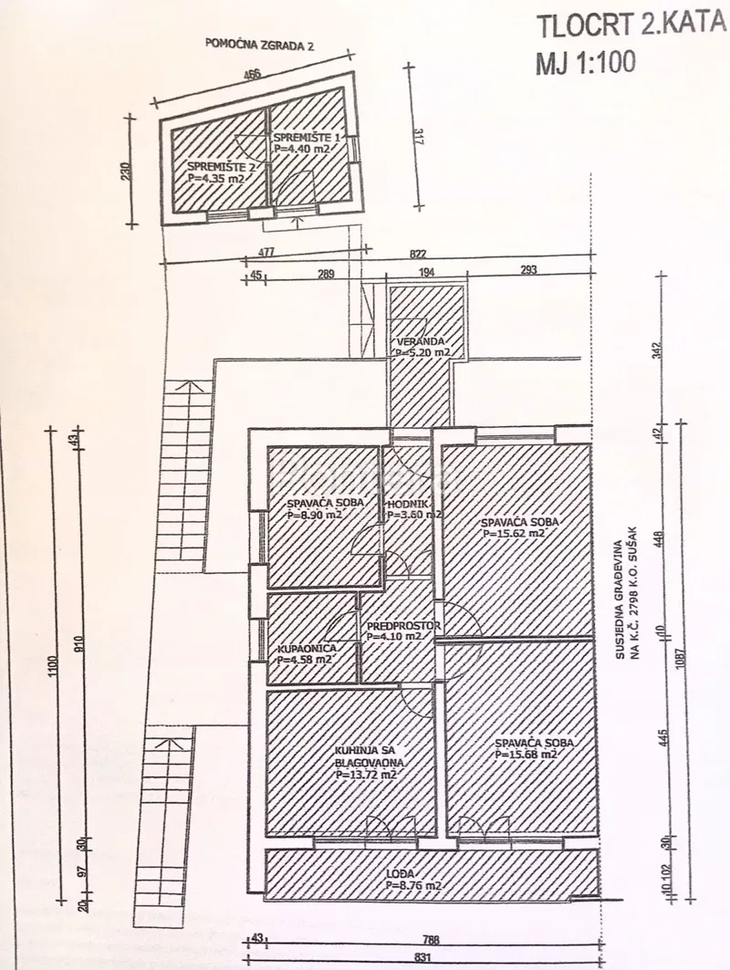 Квартира/квартира Trsat, Rijeka, 74,96m2 – 3