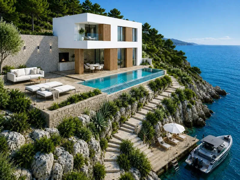 Starigrad - Moderna villa s bazenom, u izgradnji, prvi red do mora